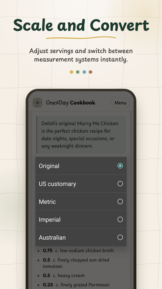 Cook step by step with large instructions and timers