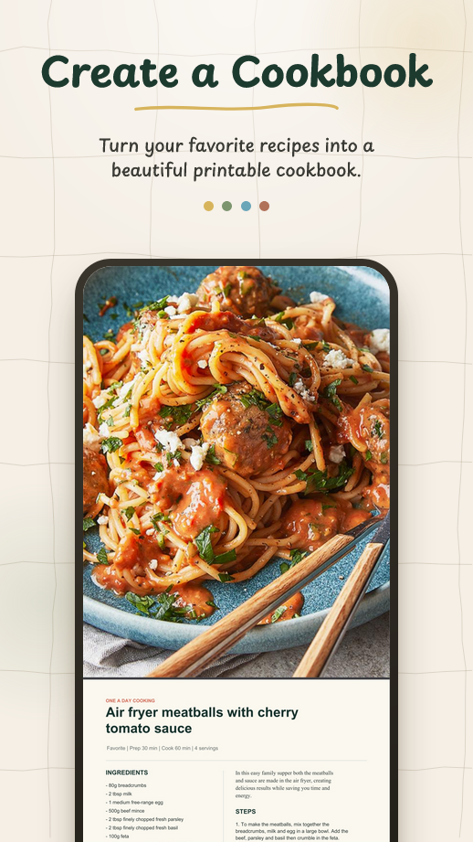 All your recipes, saved and searchable in one cookbook